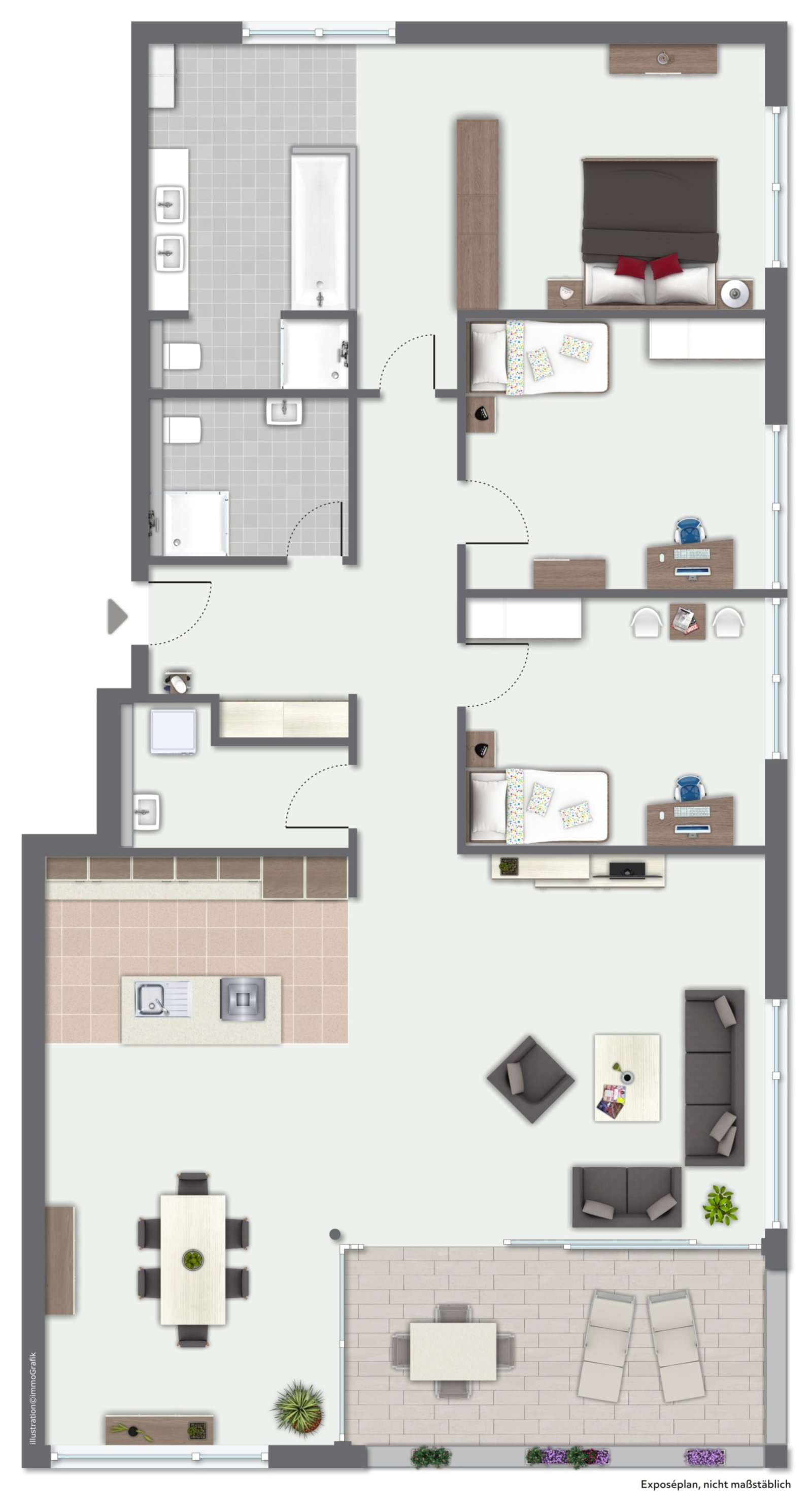 Luxuriöse Familienwohnung im Grünen von Herrliberg 