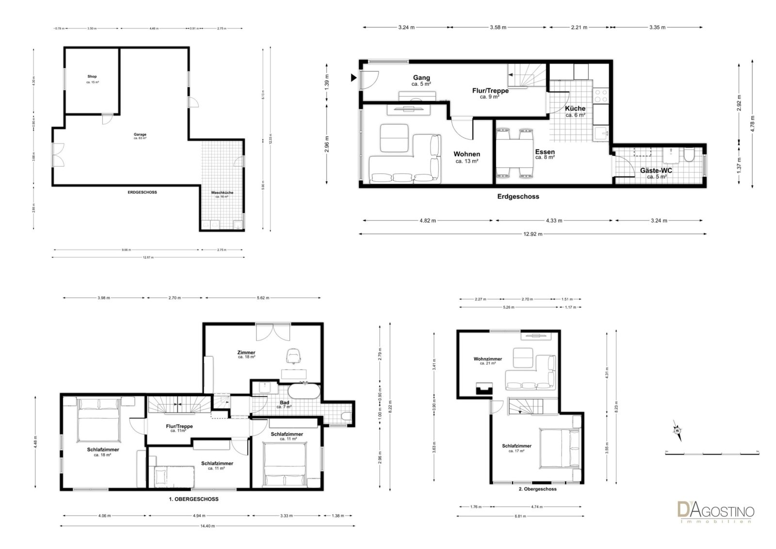 6,5 Zimmer-Haus mit Gewerberaum (94m2)